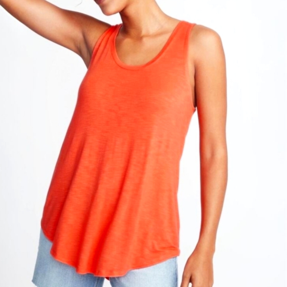 *Old Navy Orange Luxe Scoop Neck Swing Tank Sz S
